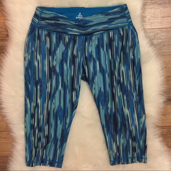 Prana Pants - Prana athletic cropped leggings capri teal blue